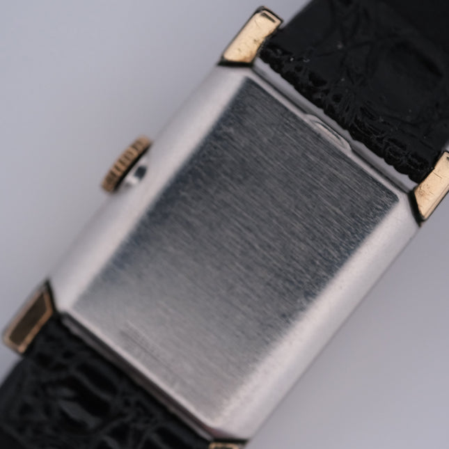 Vintage Swiss 18k gold Elgin Tank Small Second wrist watch