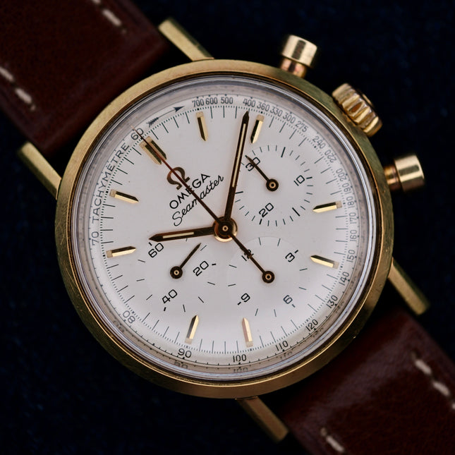 Gold Omega Seamaster Chronograph Ref. 105.005 with White Dial