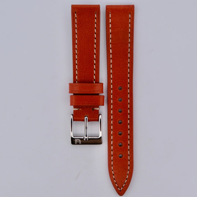 Leather watch strap in tan color on Tan Classic Stitch Oil Finish product